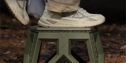 Army Green Portable Folding Stool - Compact Lightweight Plastic Step Stool for Camping, Fishing, Kids, and Home Use