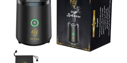 Portable Electric Oud Bukhoor Incense Burner with Speaker - USB Rechargeable Aroma Diffuser for Car and Home - Fits Australian Cup Holders - 98mm