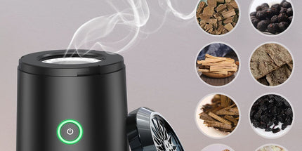 Portable Electric Oud Bukhoor Incense Burner with Speaker - USB Rechargeable Aroma Diffuser for Car and Home - Fits Australian Cup Holders - 98mm