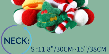 Christmas Pet Pom-Pom Adjustable Cotton Collar Set(2-Pack Size L) - Cat and Dog Holiday Costume, Cute Bell Hat and Tree Umbrella Designs