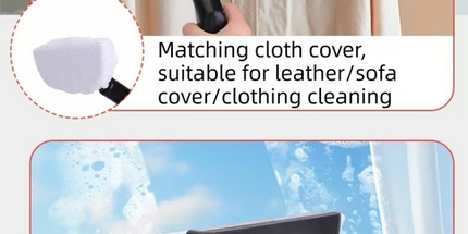 White Portable High-Pressure Steam Cleaner with 1000ml Tank & 7-Piece Pro Brushes/Spray Nozzle Kit - 131°C High-Temp Deep Cleaning Machine for Kitchen Grease and Home Sanitization