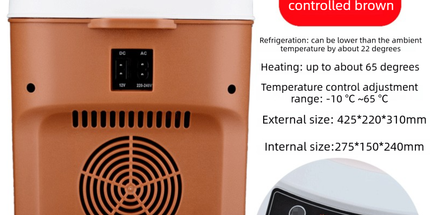 10L Portable Electric Cooler & Warmer Car Fridge with Digital Display 12V/240V Dual Power for Camping Road Trips & Home Office Brown