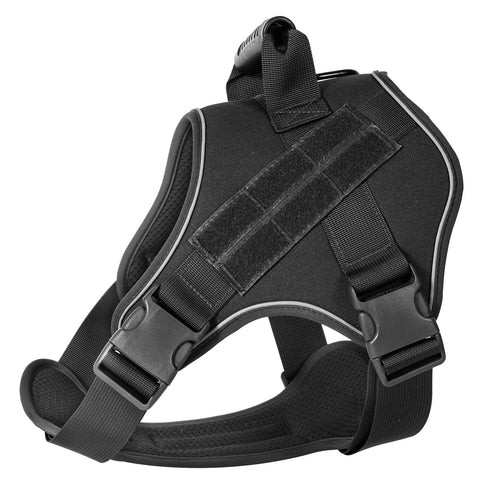 M Black Professional Tactical No-Pull Dog Harness | Reflective Breathable Mesh Vest | Heavy Duty Training Gear with Control Handle