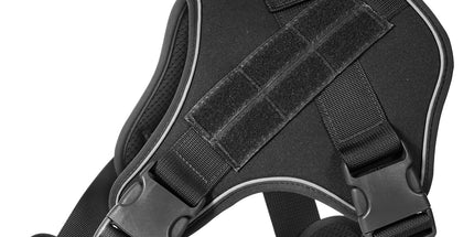 XL Black Professional Tactical No-Pull Dog Harness | Reflective Breathable Mesh Vest | Heavy Duty Training Gear with Control Handle