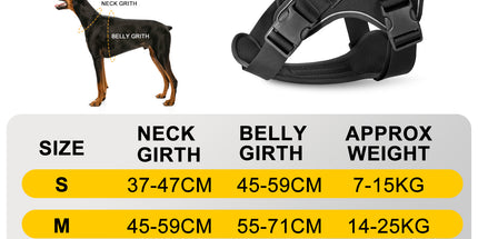 XL Black Professional Tactical No-Pull Dog Harness | Reflective Breathable Mesh Vest | Heavy Duty Training Gear with Control Handle