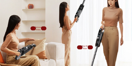 Black spray-painted model Wireless Stick Vacuum Cleaner with 14000Pa Suction, HEPA Filter & 350ml Water Tank for Wet Dry Cleaning, Ideal for Home Use