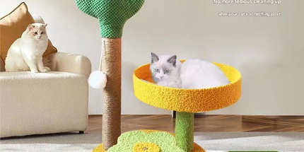 Pineapple Pineapple Cat Tree with Scratching Post & Cozy Perch - Multi-Level Cat Tower with Flower Platform and Hanging Ball for Indoor Cats
