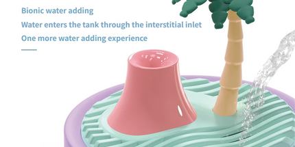 Coconut Tree Purple USB Portable Bionic Landscape Humidifier and Creative Potted Plant Air Diffuser - 7-Color Night Light & 2-Mode Mist Timer