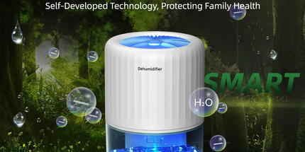 Black Portable Home Quiet Mini Dehumidifier - 2L Large Visible Water Tank, 7-Color Sleep Aid Night Light, Air Purification, Auto Shut-Off and 40W Low Power for Bedroom Studies and Closet (5–70m²)