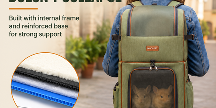Grey Double Layer Pet Backpack and Trolley Carrier - Foldable Large Capacity Design, Breathable Mesh Window, Zipper Access, Fixing Attachment and Organised Side Storage for Travel and Vet Visits