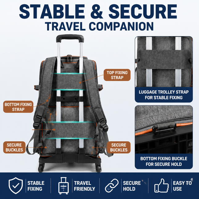 Green Double Layer Pet Backpack and Trolley Carrier - Foldable Large Capacity Design, Breathable Mesh Window, Zipper Access, Fixing Attachment and Organised Side Storage for Travel and Vet Visits