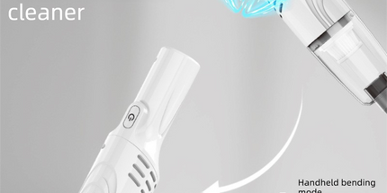 White Cordless Handheld Vacuum Cleaner with Extension Wand -  Wireless Home, Car and Pet Hair Vacuum, USB Rechargeable Lightweight Dust Mite Cleaner