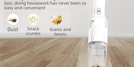 White Cordless Handheld Vacuum Cleaner with Extension Wand -  Wireless Home, Car and Pet Hair Vacuum, USB Rechargeable Lightweight Dust Mite Cleaner