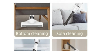 2-piece Home Cleaning  Bundle - Golden UV Mattress Mite Vacuum Cleaner & White Cordless Handheld Stick Vacuum Set, Wireless Rechargeable Home Car Pet Hair Cleaning Kit