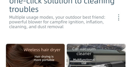 Black  High-speed Handheld Turbo Vacuum and Blower set– ABS Portable Multifunction Duster – 130000 RPM, 8000Pa Suction, 180g Air Pressure, Quick Charge, Multi-Scenario Cleaning for Home, Car, Electronics