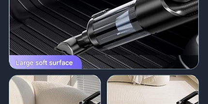 Silver and Orange Cordless Handheld Vacuum Cleaner 17000Pa High Suction Portable Rechargeable 5 in 1 Car Home Cleaning Device Multi Function Dust Removal Tool Lightweight Easy Clean ECO MAX Modes