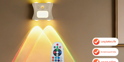 3PCS Smart Home Atmosphere Set – Green USB Rechargeable Camera Humidifier & 2pcs White RGB Motion Sensor Wall Light, Magnetic Wireless Night Lamp with Remote Control for Bedroom, Living Room & Office