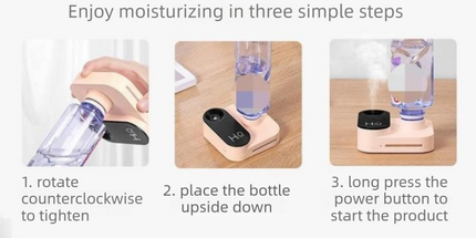 3PCS Smart Home Atmosphere Set – Pink USB Rechargeable Camera Humidifier & 2pcs Black RGB Motion Sensor Wall Light, Magnetic Wireless Night Lamp with Remote Control for Bedroom, Living Room & Office