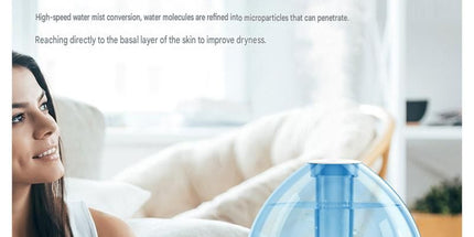 Blue 1.5L Ultrasonic Humidifier with 360° Rotating Mist Nozzle, Quiet Aroma Diffuser & 7-Color Night Light, ABS Desktop Air Moisturizer for Bedroom, Office & Home