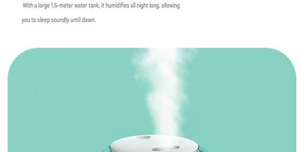 Blue 1.5L Ultrasonic Humidifier with 360° Rotating Mist Nozzle, Quiet Aroma Diffuser & 7-Color Night Light, ABS Desktop Air Moisturizer for Bedroom, Office & Home