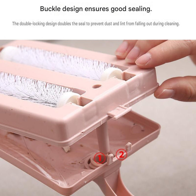 Winter Cleaning Kit White Wireless Dust Mite Vacuum and Pink Double Roller Carpet Brush Combo - UV Light, 500ml Dust Cup, Hot Air Drying, Lightweight PP Carpet Brush for Bed, Sofa and Floor Cleaning