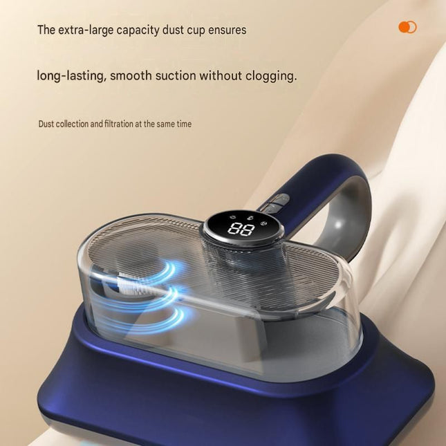 Winter Home Cleaning Comfort Kit - Brass-colored  Retro Train Aromatherapy Humidifier and White Cordless UV Mite Remover Vacuum - 300ml Ultrasonic Mist with Jellyfish Smoke Ring, 400ml Dust Cup, LED Night Light, Remote Control for Bedroom and Bedding Clea