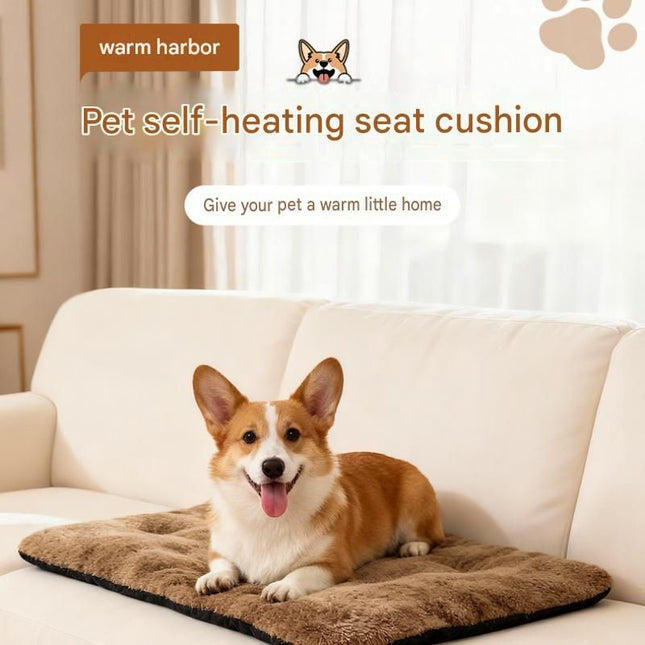 Winter Pet Warmth Bundle - Grey Self Heating Mat 36x50cm & Grey Pet Car Booster Seat 55x40cm Non-Slip Safe Travel Sofa Bed for Small Dogs Cats Indoor Use