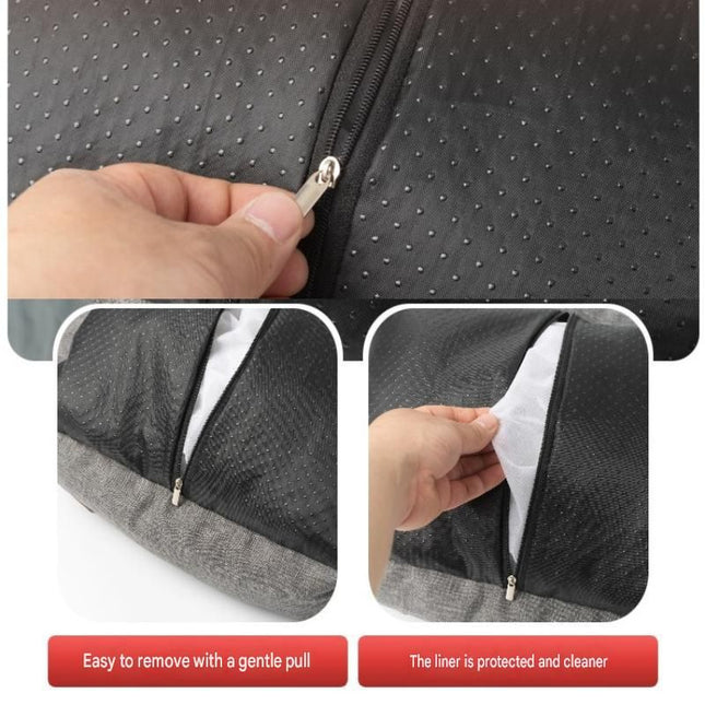 Winter Pet Warmth Bundle - Grey Self Heating Mat 36x50cm & Grey Pet Car Booster Seat 55x40cm Non-Slip Safe Travel Sofa Bed for Small Dogs Cats Indoor Use