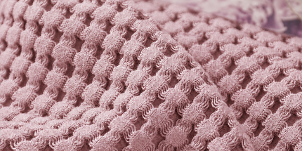 Cotton Waffle Blanket - Dark Pink Textured Throw 200x230cm for Sofa, Office and Travel Use