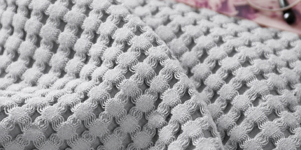 Cotton Waffle Blanket - Grey Textured Throw 200x230cm for Sofa, Office and Travel Use