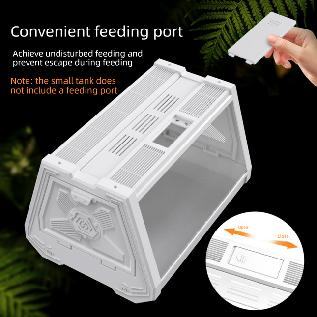 White Desktop Reptile Terrarium Enclosure 35X25.5X22cm with Double Door Opening and Ventilation for Small Reptiles, Amphibians and Plants