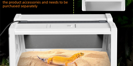 White Desktop Reptile Terrarium Enclosure 35X25.5X22cm with Double Door Opening and Ventilation for Small Reptiles, Amphibians and Plants