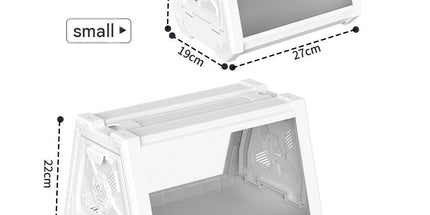 White Desktop Reptile Terrarium Enclosure 35X25.5X22cm with Double Door Opening and Ventilation for Small Reptiles, Amphibians and Plants