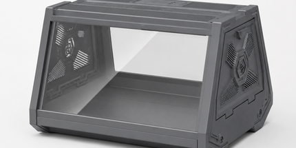 Grey Desktop Reptile Terrarium Enclosure 35X25.5X22cm with Double Door Opening and Ventilation for Small Reptiles, Amphibians and Plants