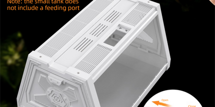Grey Desktop Reptile Terrarium Enclosure 35X25.5X22cm with Double Door Opening and Ventilation for Small Reptiles, Amphibians and Plants