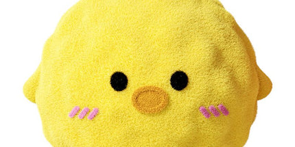 2-Piece Yellow Chick Squeaky Ball Dog Toy Set with TPR Thorn Ball Inside - Soft Plush Pet Chew Toys for Dogs & Cats