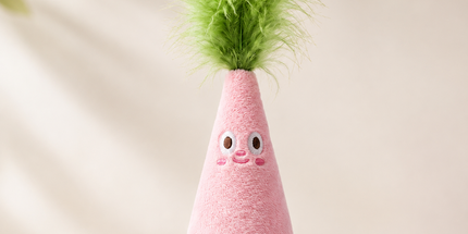Interactive Feather Wobble Cat Toy - 2 Pink Tumbler Teaser Toys for Cats