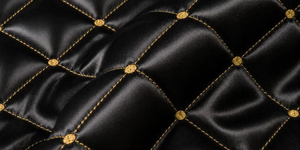 Purple and Gold European Soft Brushed Quilted Bed Skirt + 2 Pillowcases Set - Breathable Padded 200 x 220CM Mattress Cover with Lace Trim and 45CM Elevated Valance, All Season Dust Protection