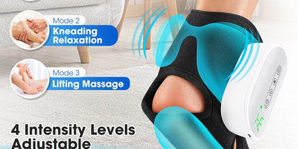 Air Compression Heated Foot Massager, Sole & Ankle Dual Zone Kneading with 4 Intensities, 4 Temp and 3 Airbag Massage Modes - Cordless USB Rechargeable and 360°Wrap Around Design for Home Relaxation Gift & Pain Relief Therapy