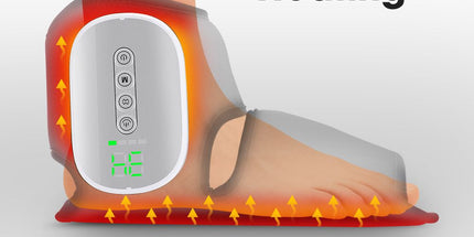 Air Compression Heated Foot Massager, Sole & Ankle Dual Zone Kneading with 4 Intensities, 4 Temp and 3 Airbag Massage Modes - Cordless USB Rechargeable and 360°Wrap Around Design for Home Relaxation Gift & Pain Relief Therapy