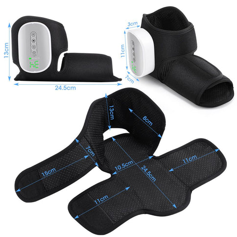 Air Compression Heated Foot Massager, Sole & Ankle Dual Zone Kneading with 4 Intensities, 4 Temp and 3 Airbag Massage Modes - Cordless USB Rechargeable and 360°Wrap Around Design for Home Relaxation Gift & Pain Relief Therapy