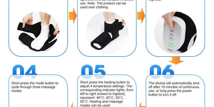 Air Compression Heated Foot Massager, Sole & Ankle Dual Zone Kneading with 4 Intensities, 4 Temp and 3 Airbag Massage Modes - Cordless USB Rechargeable and 360°Wrap Around Design for Home Relaxation Gift & Pain Relief Therapy