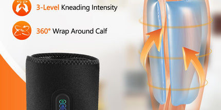 Air Compression Heated Calf Massager, with 3 Intensities, 3 Temp and 3 Airbag Massage Modes - Cordless USB Rechargeable and 360°Wrap Around Design for Home Relaxation Gift & Pain Relief Therapy
