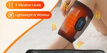 Air Compression Heated Calf Massager, with 3 Intensities, 3 Temp and 3 Airbag Massage Modes - Cordless USB Rechargeable and 360°Wrap Around Design for Home Relaxation Gift & Pain Relief Therapy