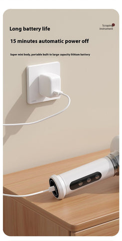 Electric Heated Gua Sha Massager(Black 1200mAh) - USB Rechargeable Red Light Cupping Device with 8 Magnetic Rollers, 30-Level Negative Pressure & Temp, LCD Display and 15-Minute Timer
