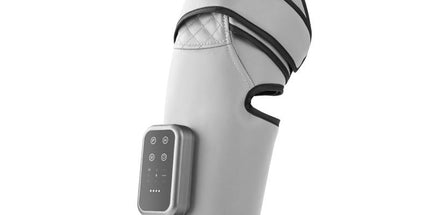 Light Grey Airbag Leg Massager with 3 Intensities and 3 Graphene Heat Modes  - Rechargeable Calf and Knee Extended Wrap, Touch Display, 3 Adjustable Strap for Single Leg Wrap-around Fastening