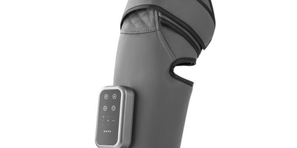 Dark Grey Airbag Leg Massager with 3 Intensities and 3 Graphene Heat Modes  - Rechargeable Calf and Knee Extended Wrap, Touch Display, 3 Adjustable Strap for Single Leg Wrap-around Fastening