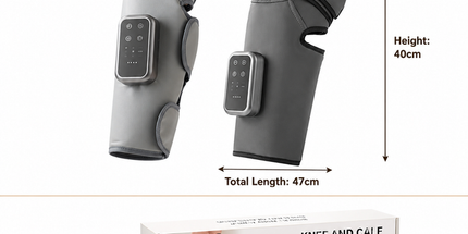 Dark Grey Airbag Leg Massager with 3 Intensities and 3 Graphene Heat Modes  - Rechargeable Calf and Knee Extended Wrap, Touch Display, 3 Adjustable Strap for Single Leg Wrap-around Fastening