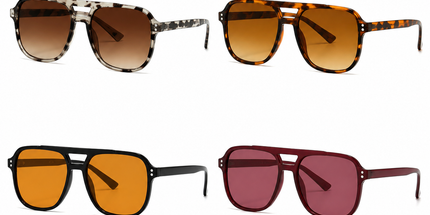 4 Pairs Y2K Style Aviator Sunglasses Set for Men and Women - UV400 Protection, PC Frame Fashion Driving Glasses Lightweight Retro Eyewear Style 2