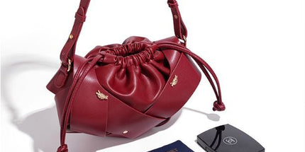 Handwoven PU Leather Drawstring Shoulder Crossbody Bag, Large Capacity Stylish Commuter Handbag with Structured Shape & Alloy Deco, White 29x10x15.5cm